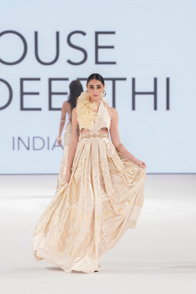 Opal Moonlight Satin Gown