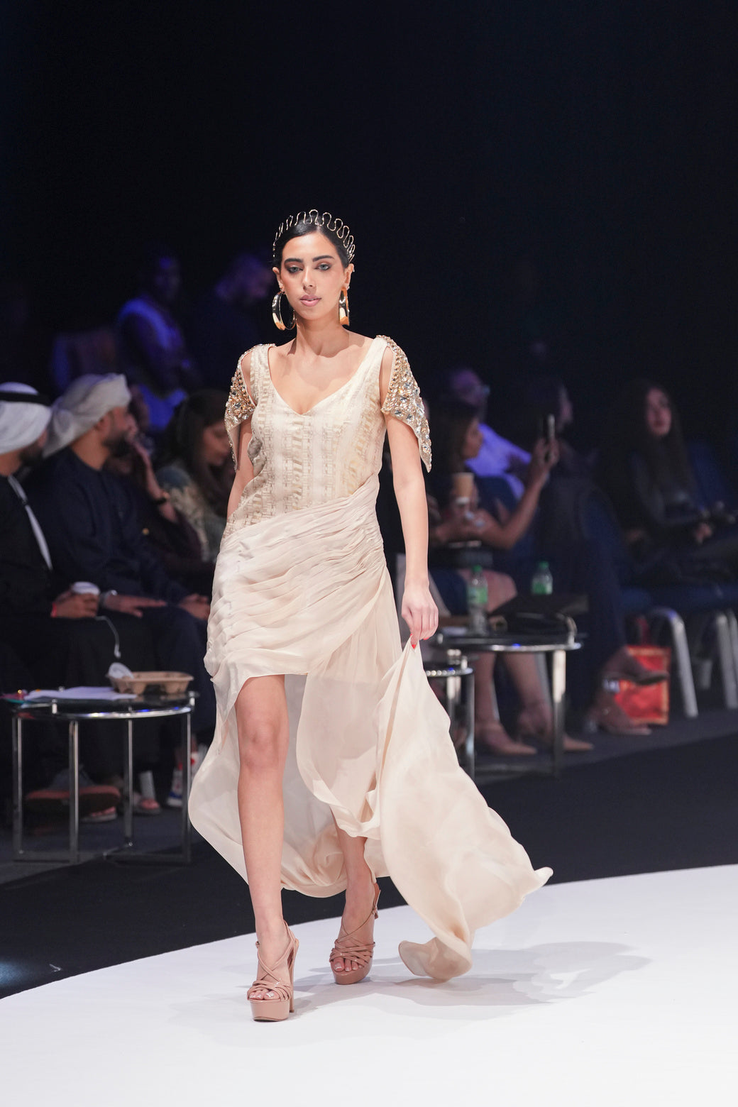 Ivory Allure Pleated Dress