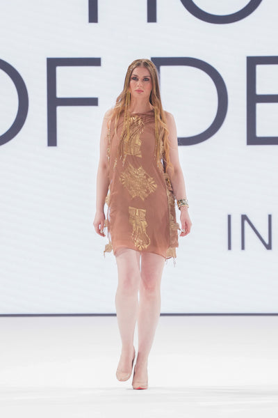 Mocha Mousse Motif Dress