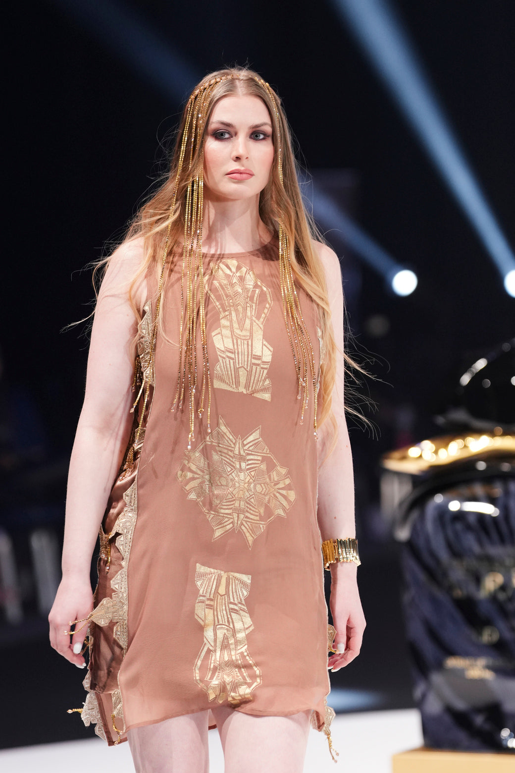 Mocha Mousse Motif Dress