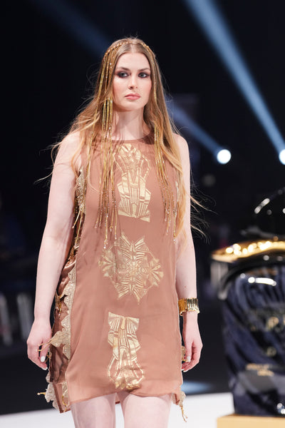 Mocha Mousse Motif Dress
