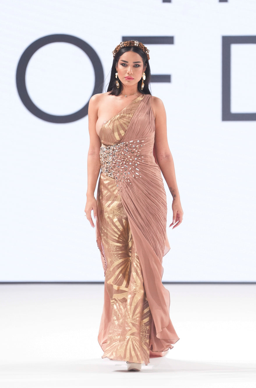 Celestial Ruche Draped Gown
