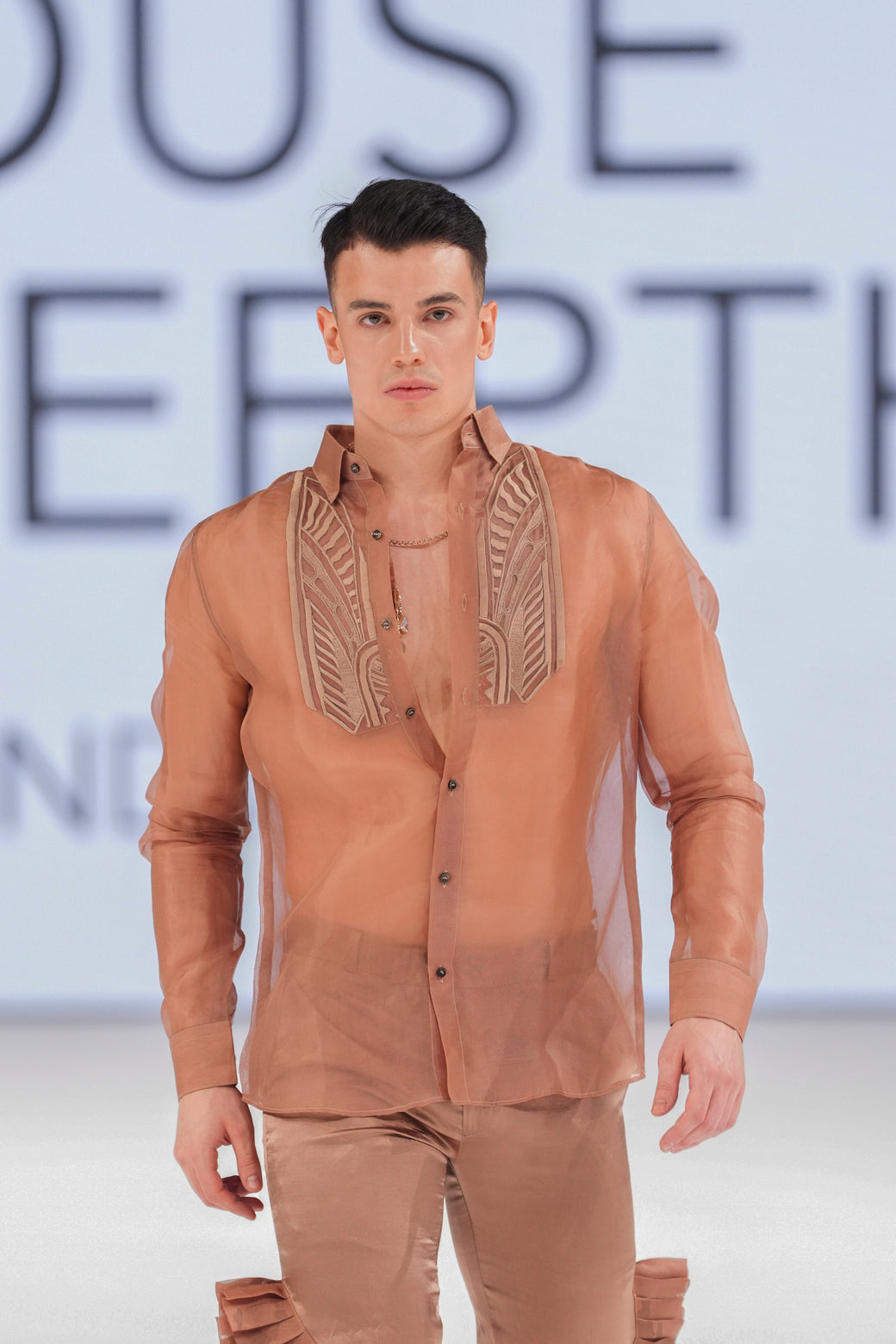 Organza Cutwork Shirt With Ruffle Pant