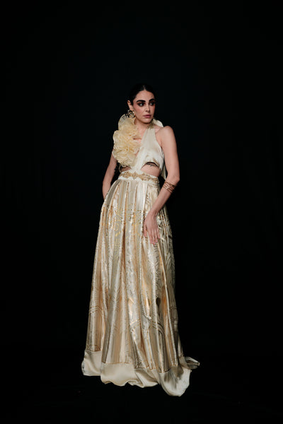 Opal Moonlight Satin Gown