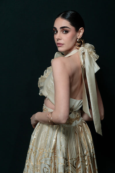 Opal Moonlight Satin Gown