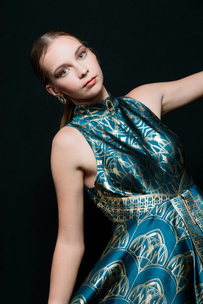 Majestic Deco Halter Dress