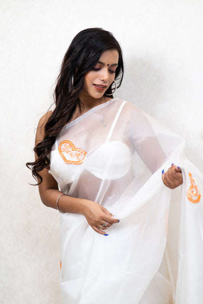 Tangerine Temptation Saree