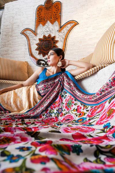 Majestic Pink Floral Saree