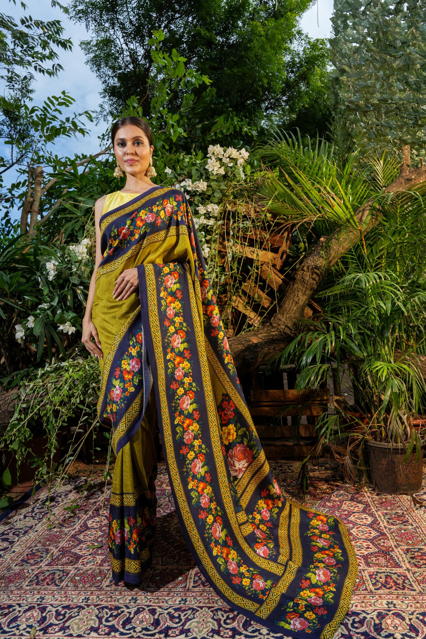 Chrysanthemum Celebration Saree