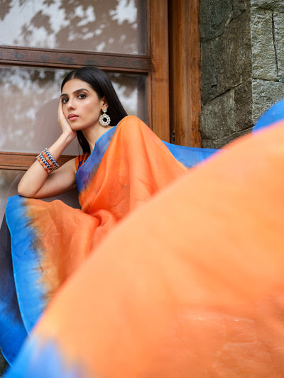 Orange Star Saree