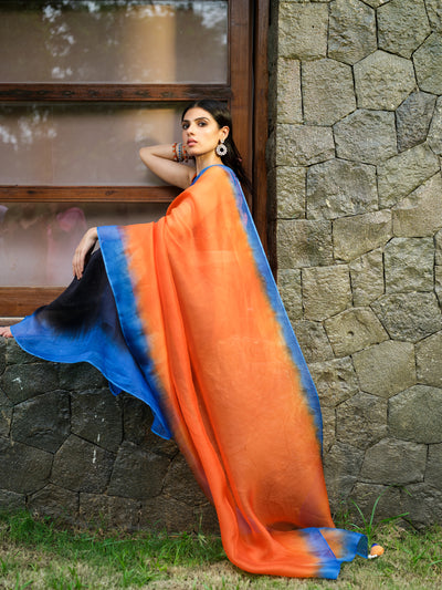 Orange Star Saree