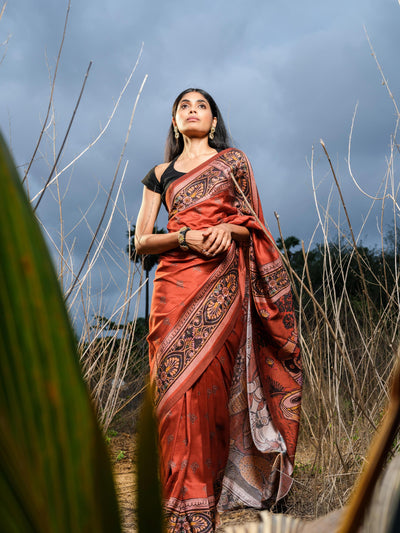 Lord Krishna Contemporary Saree