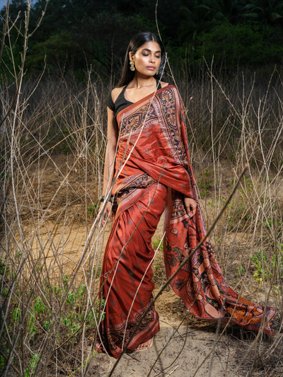 Lord Krishna Contemporary Saree