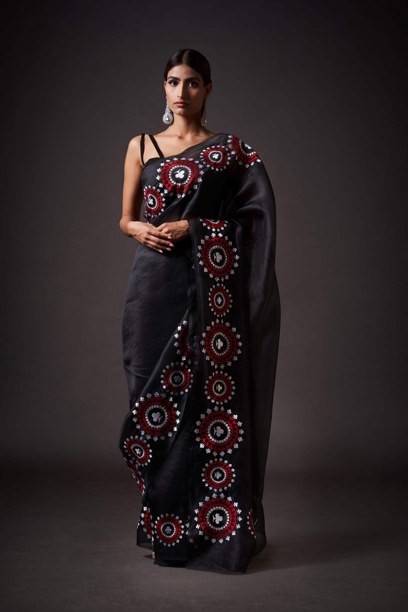 Clubs Embroidered Saree