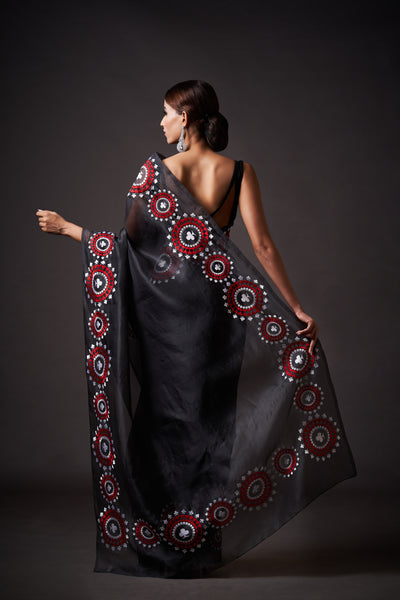 Clubs Embroidered Saree