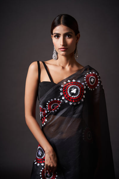 Clubs Embroidered Saree