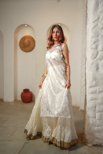 Grace Sleeveless Foil Skirt Set