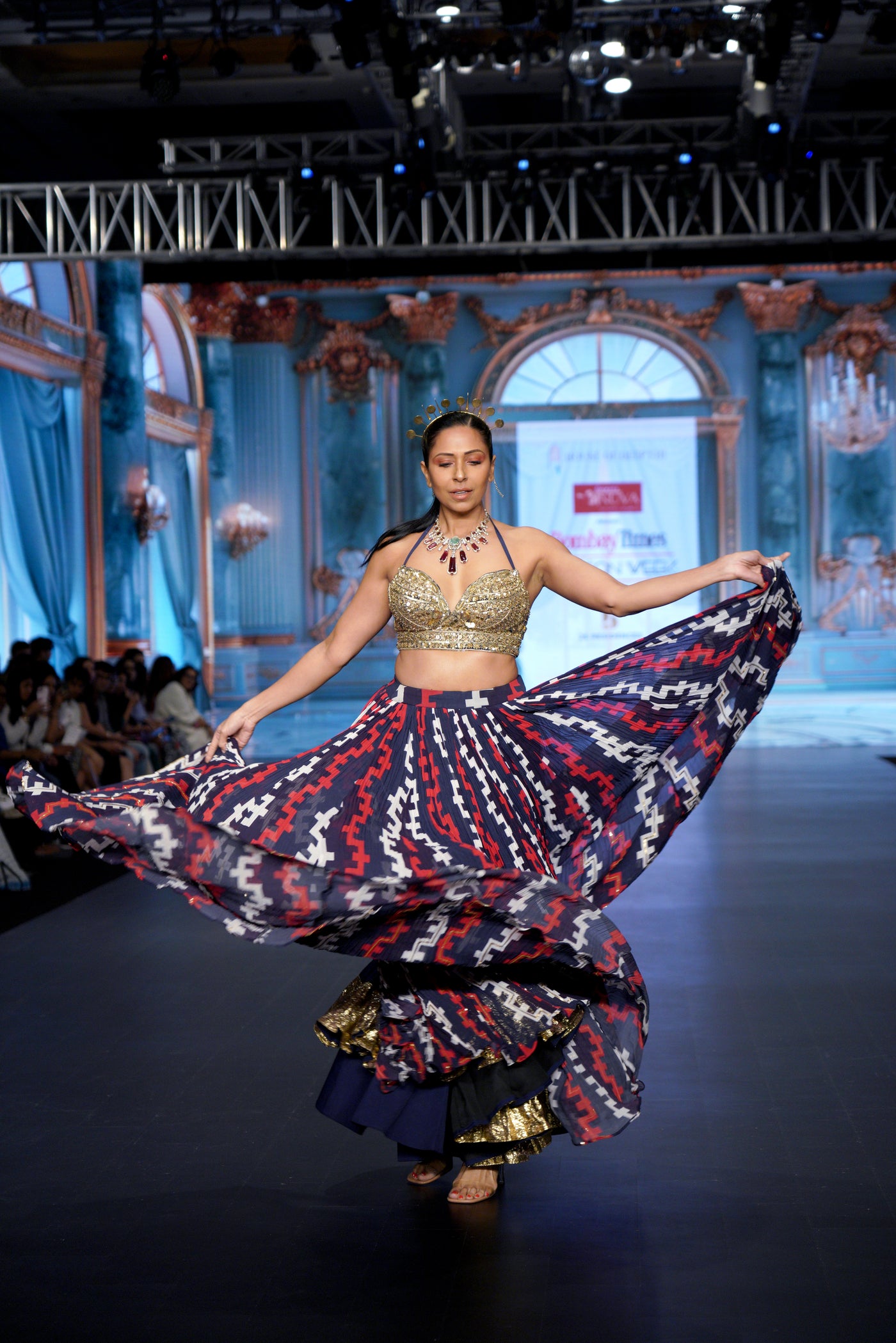 Golden Kilim Ladder Skirt Set