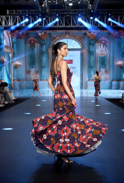 Kilim Mirage One-Shoulder Gown