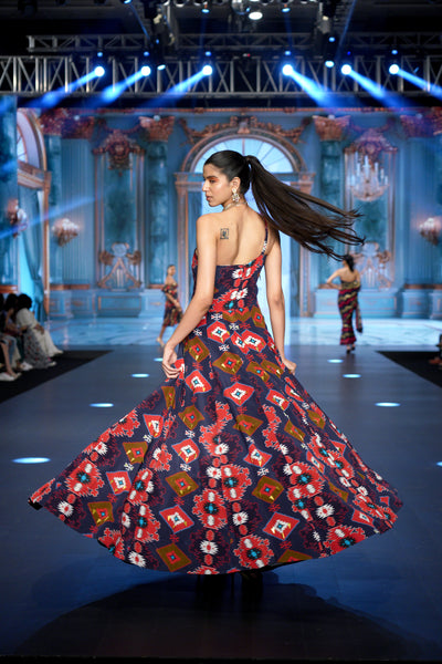 Kilim Mirage One-Shoulder Gown