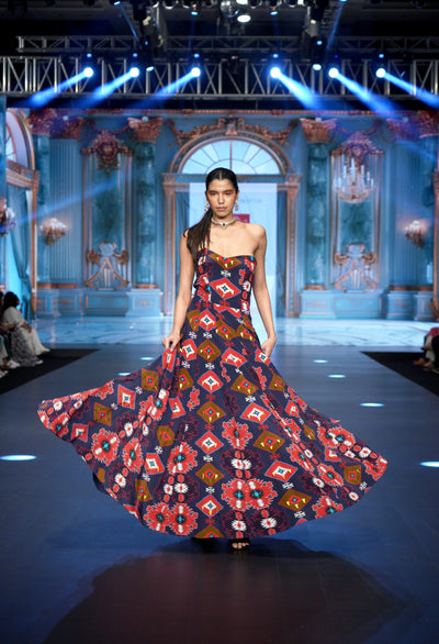 Kilim Mirage One-Shoulder Gown