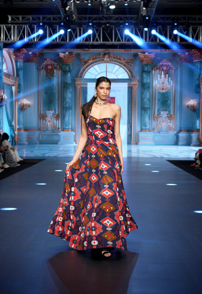 Kilim Mirage One-Shoulder Gown