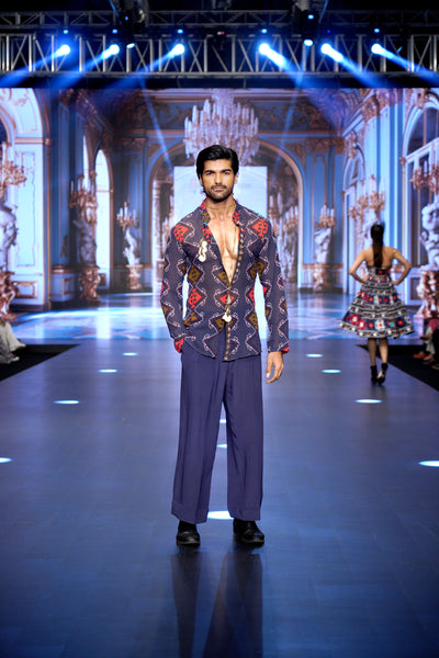 Kilim Shirt and Flared Pants Set