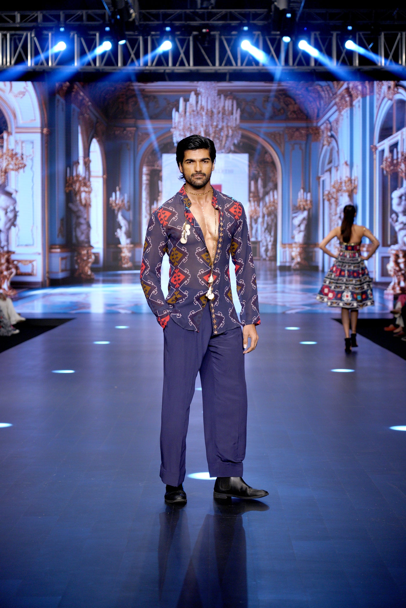 Kilim Shirt and Flared Pants Set