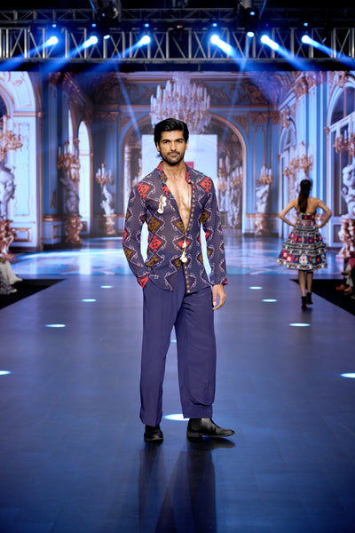 Kilim Shirt and Flared Pants Set