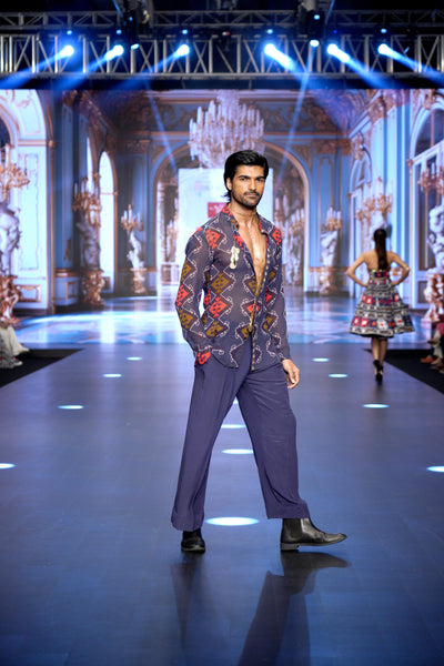 Kilim Shirt and Flared Pants Set