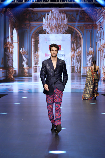 Sequin Embellished Blazer and Kilim Pants Set