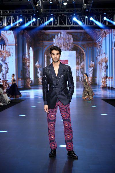 Sequin Embellished Blazer and Kilim Pants Set