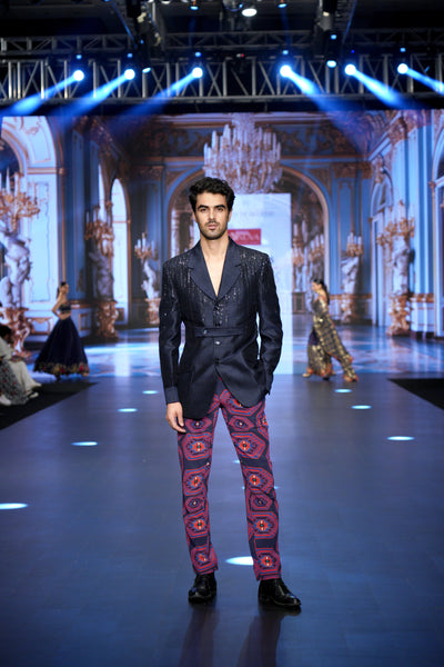 Sequin Embellished Blazer and Kilim Pants Set