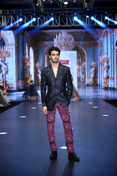 Sequin Embellished Blazer and Kilim Pants Set