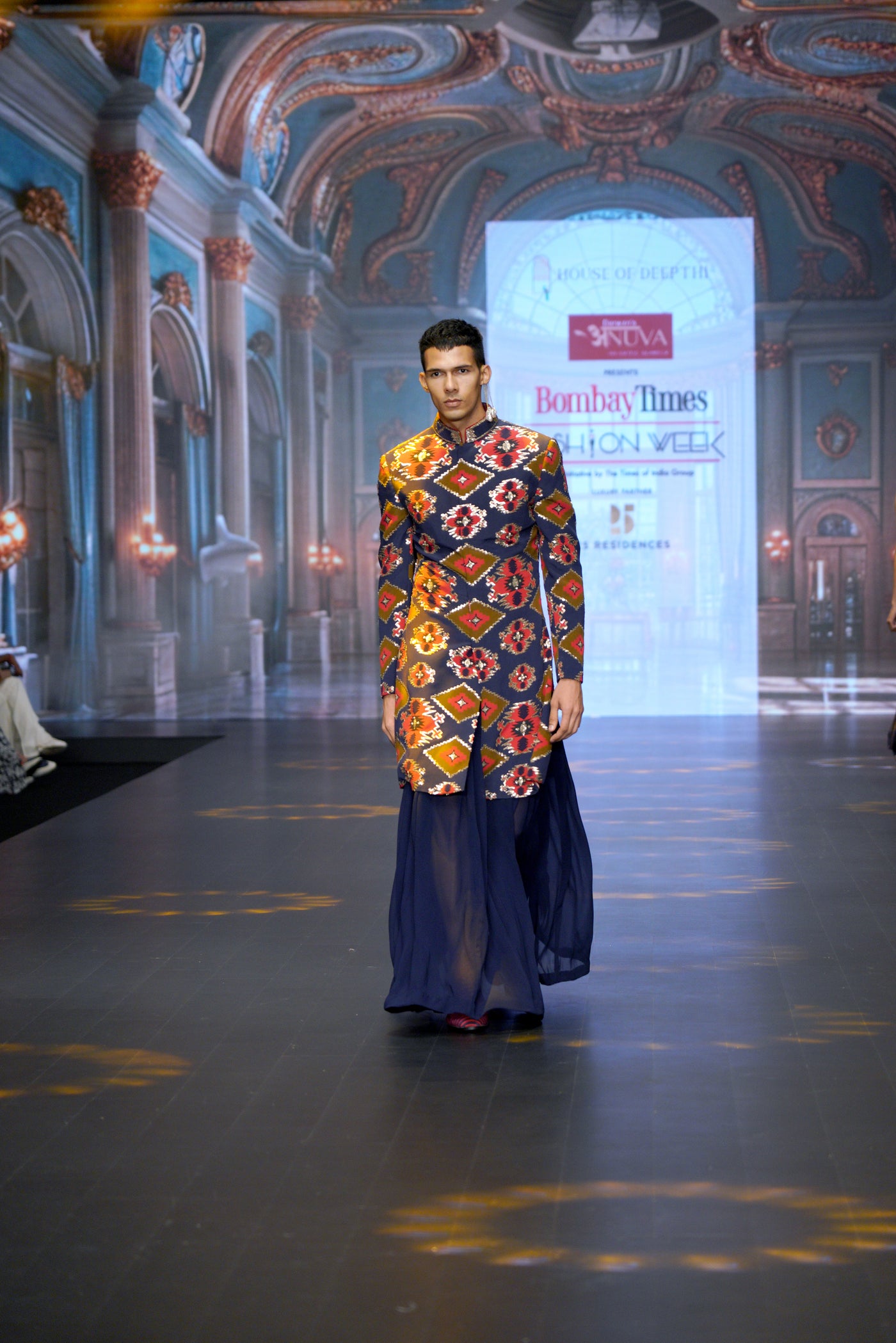 Kilim Sherwani with Man Skirt Set