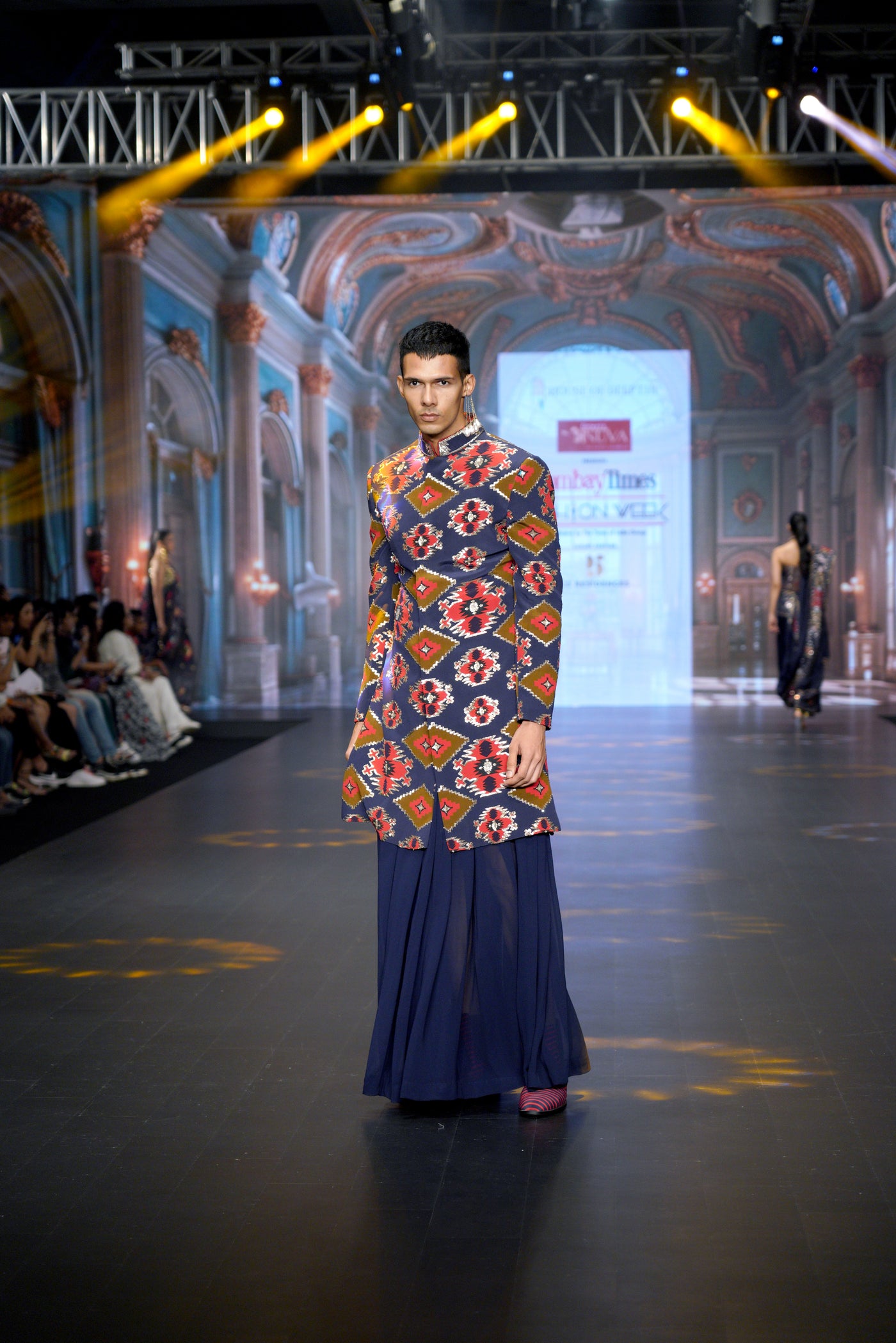 Kilim Sherwani with Man Skirt Set