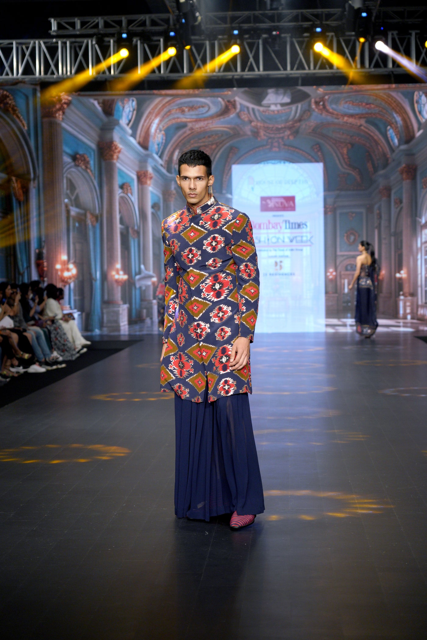 Kilim Sherwani with Man Skirt Set
