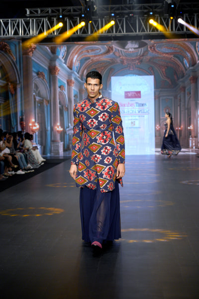 Kilim Sherwani with Man Skirt Set