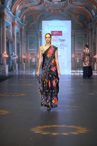 Bold Kilim Silk Saree Set
