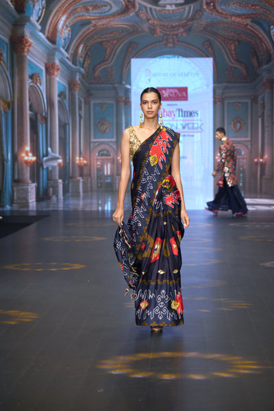 Bold Kilim Silk Saree Set