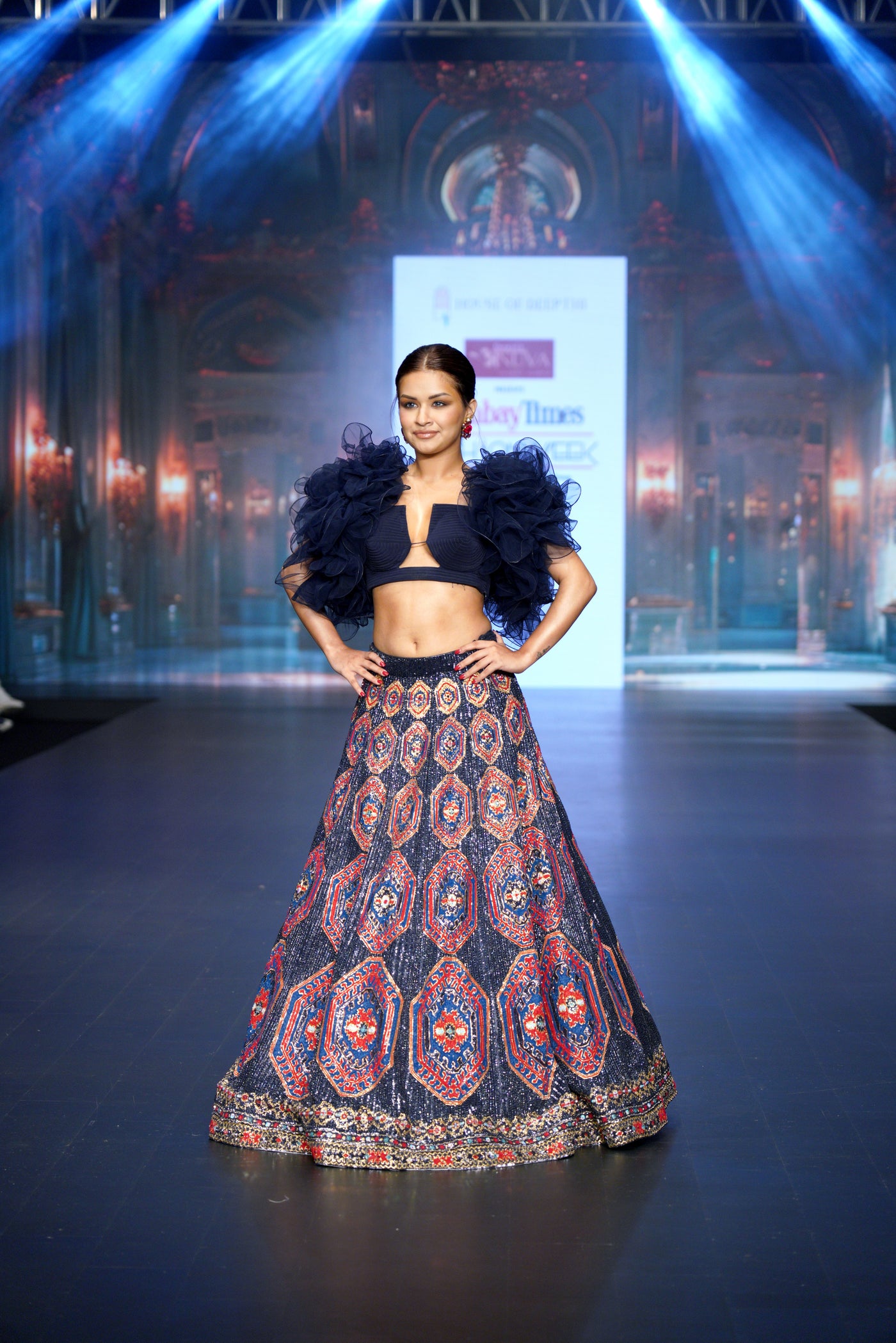 Hexagon Harmony Kilim Lehenga Set