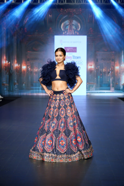 Hexagon Harmony Kilim Lehenga Set
