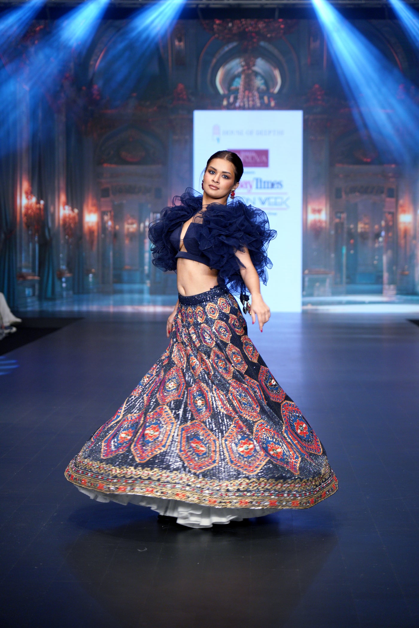 Hexagon Harmony Kilim Lehenga Set
