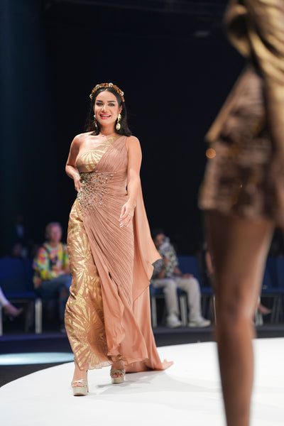 Celestial Ruche Draped Gown