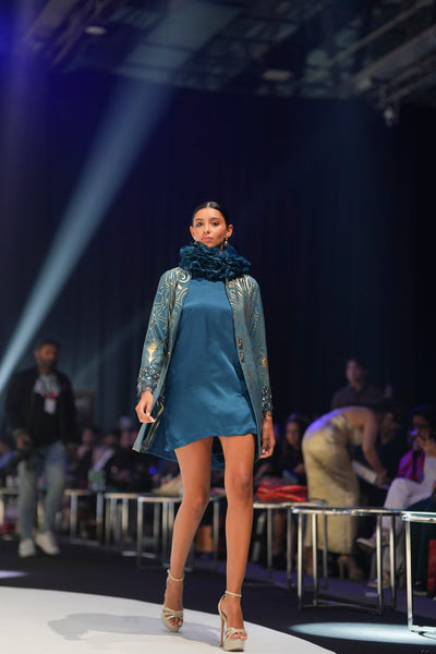 Granite Deco Jacket Set With Ruffles