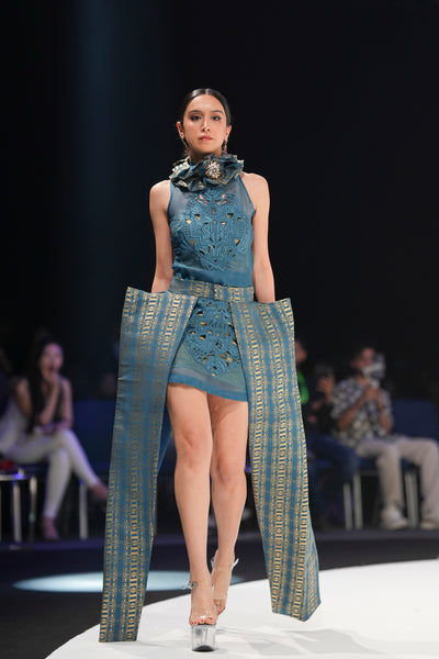 Panelled Cutwork Organza Dress
