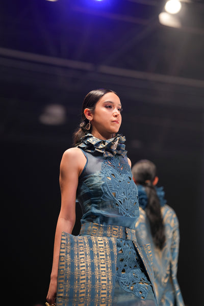 Panelled Cutwork Organza Dress