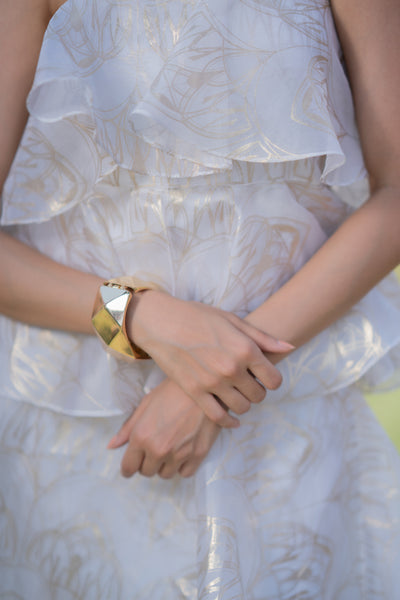 Cascading Layer Foil Dress