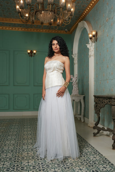 Ethereal Foil Net Skirt & Tube Top