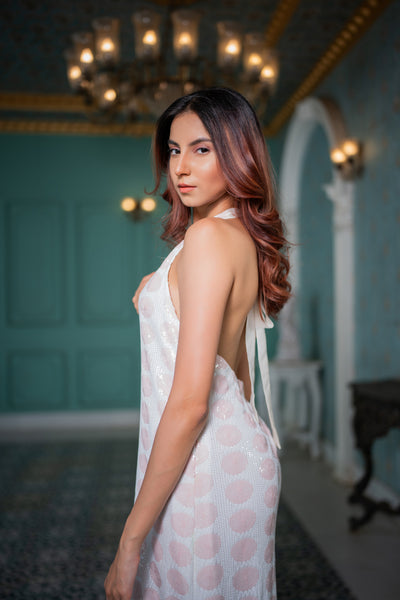 Blush Frill Sequin Dress